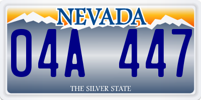 NV license plate 04A447