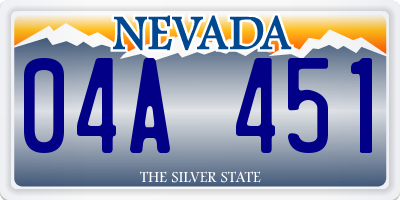 NV license plate 04A451