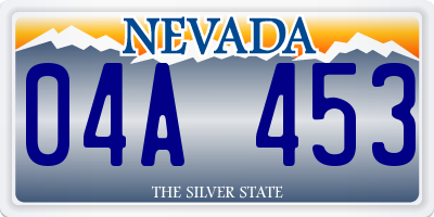 NV license plate 04A453