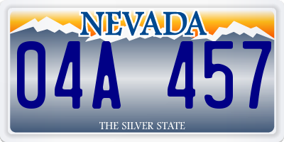 NV license plate 04A457