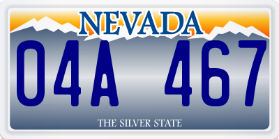 NV license plate 04A467