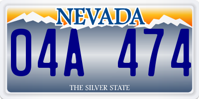 NV license plate 04A474