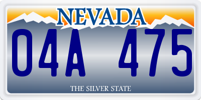 NV license plate 04A475