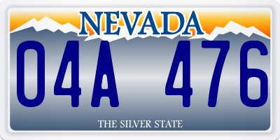 NV license plate 04A476