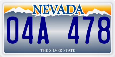 NV license plate 04A478
