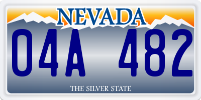 NV license plate 04A482