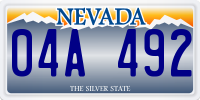 NV license plate 04A492