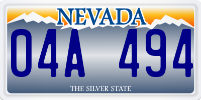 NV license plate 04A494