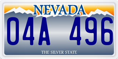 NV license plate 04A496