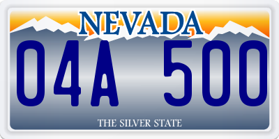 NV license plate 04A500