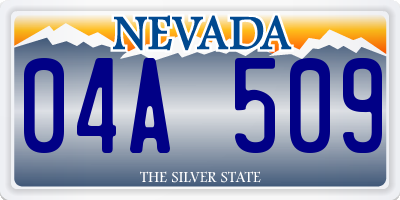 NV license plate 04A509