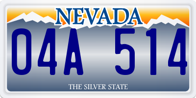 NV license plate 04A514