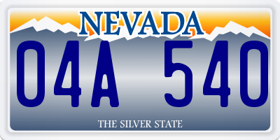 NV license plate 04A540