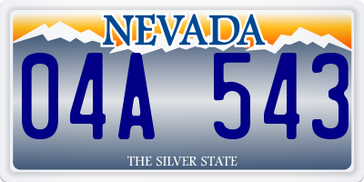 NV license plate 04A543