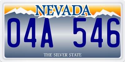 NV license plate 04A546