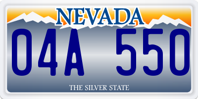 NV license plate 04A550