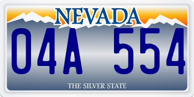 NV license plate 04A554