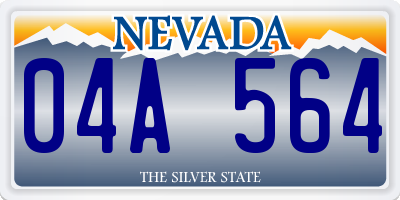 NV license plate 04A564