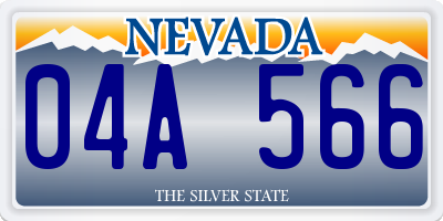 NV license plate 04A566