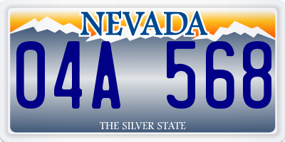 NV license plate 04A568