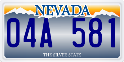 NV license plate 04A581