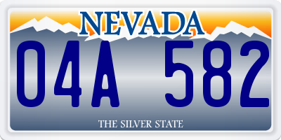 NV license plate 04A582