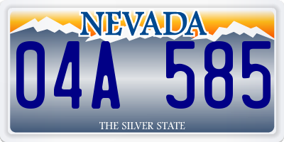 NV license plate 04A585