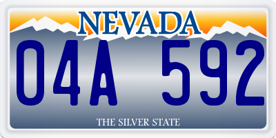 NV license plate 04A592