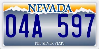 NV license plate 04A597