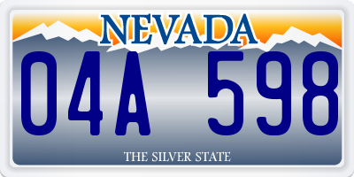 NV license plate 04A598