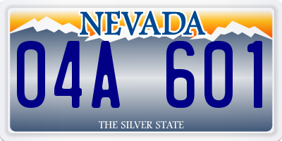 NV license plate 04A601