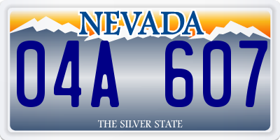 NV license plate 04A607