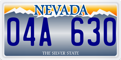 NV license plate 04A630