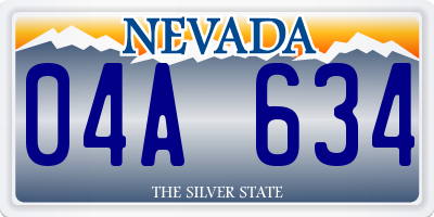 NV license plate 04A634