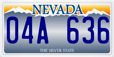 NV license plate 04A636