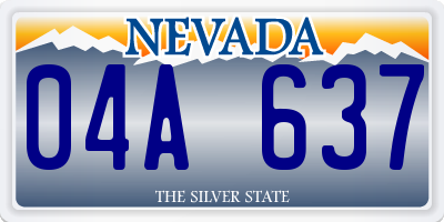 NV license plate 04A637