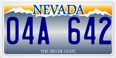 NV license plate 04A642