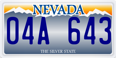 NV license plate 04A643