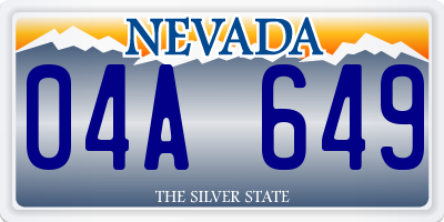 NV license plate 04A649