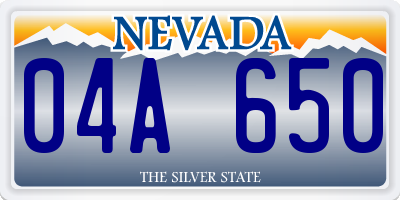 NV license plate 04A650