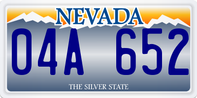 NV license plate 04A652