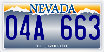 NV license plate 04A663