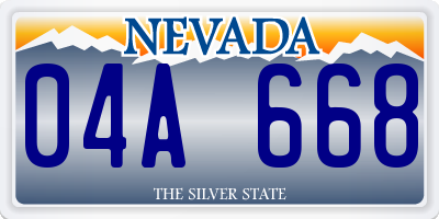 NV license plate 04A668