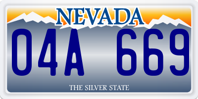 NV license plate 04A669