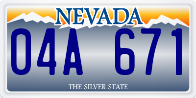 NV license plate 04A671
