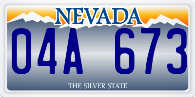 NV license plate 04A673