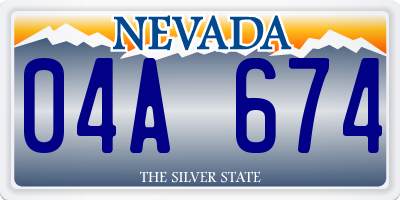 NV license plate 04A674