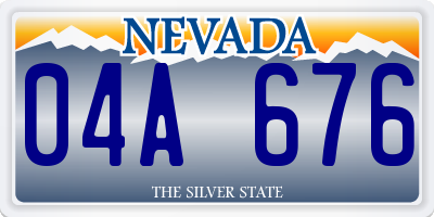 NV license plate 04A676