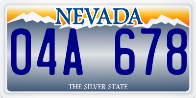 NV license plate 04A678