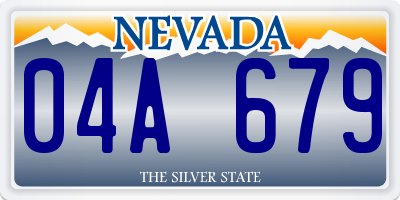 NV license plate 04A679